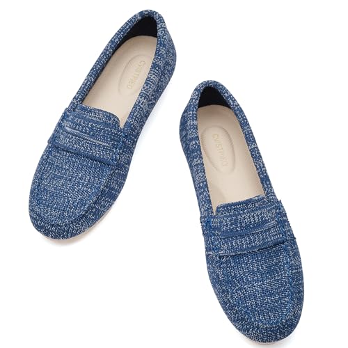 Image of Cvistpieo Loafers for Women Comfortable Dressy Casual Work Flats Lightweight & Breathable Slip On Walking Shoes Knit