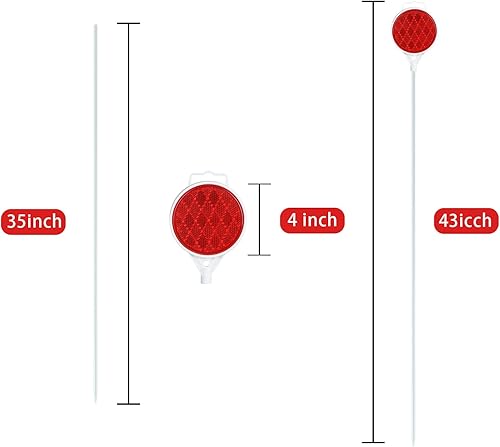 Miniatura 4 de Marcadores reflectantes para entrada, reflectores de entrada, marcadores de quitanieves reflector de 2 vías de varilla de fibra de vidrio blanca de