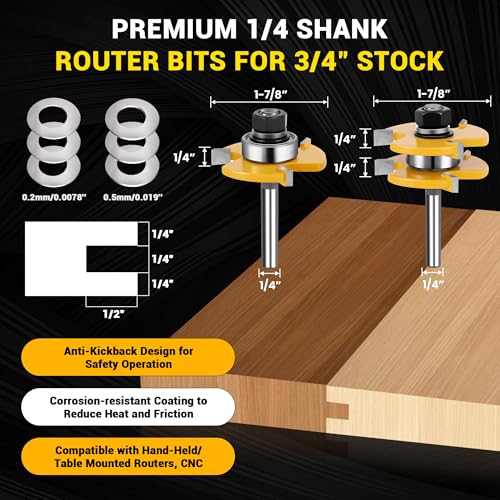 Junreox 2PCS Tongue and Groove Set