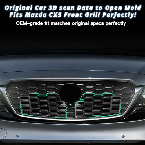 Image of Ruiya 2026 CX5 Front Grill Mesh Inserts Trims for 2026 Mazda CX-5 Accessories ABS Material Upper & Lower Front Grille Guard Compatible with 2026 Mazda CX 5 All Trims