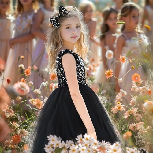 HB HBB MAGIC Sparkling Sequin Tutu Flower Girl Dress with Corset Dress for Wedding Pageant and Ball Gown Events2