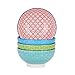 vancasso Serie Macaron Juego de Cuencos para Cereales, 4 Piezas 600ml Tazones Desayuno, Sopa, Vajilla Pintado a Mano de Estilo Japonés