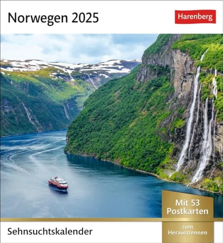 Norwegen Sehnsuchtskalender 2025 - Wochenkalender mit 53 Postkarten: Urlaubsträume in einem Tischkalender im Postkartenformat. Jede Woche neue ... zum Aufhängen (Sehnsuchtskalender Harenberg)
