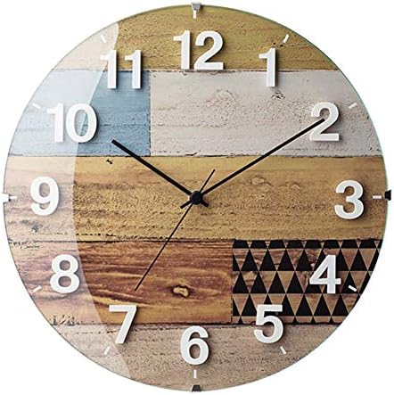 FEHUN Wall Clocks,Battery Operated Non Ticking Nordic Creative Design 3D Digital Living Room Kid's Room Bedroom Convex Glass Wall Decor Clock