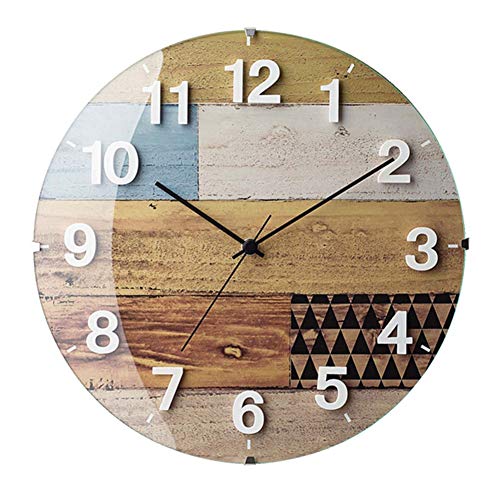 Fehun Wall Clocks,Battery Operated Non Ticking Nordic Creative Design 3D Digital Living Room Kid's Room Bedroom Convex Glass Wall Decor Clock #TOP4