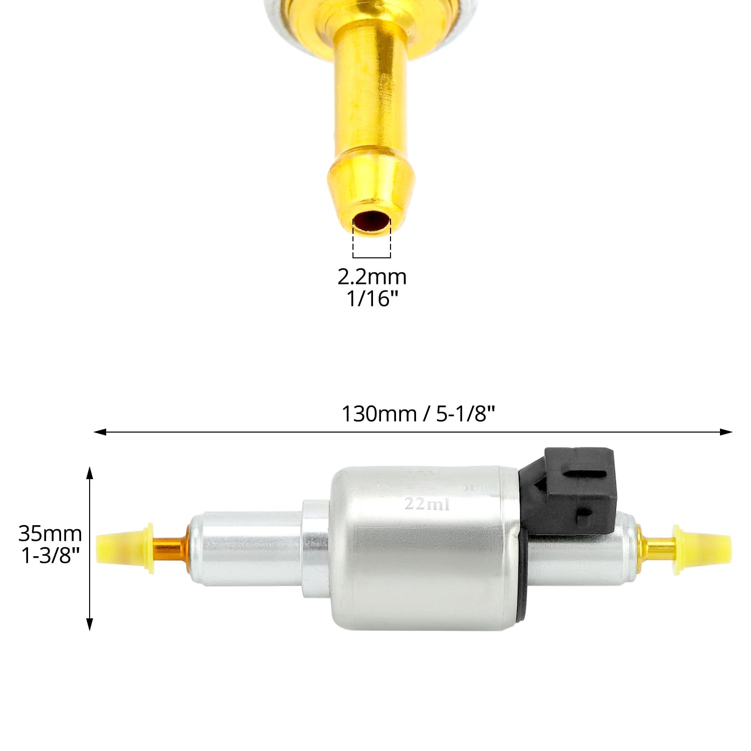 QWORK® Samochodowa pompa grzewcza na olej napędowy o niskim poziomie hałasu, 12 V, 22 ml, kompatybilna z ogrzewaniem postojowym Webasto Eberspacher 1-5 kW