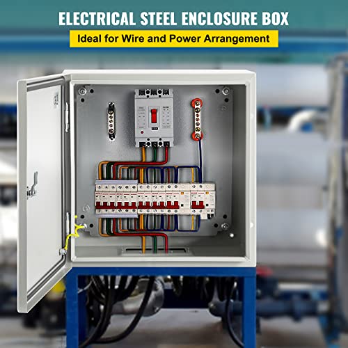VEVOR NEMA Steel Enclosure, 20 x 20 x 6'' NEMA 4X Steel Electrical Box, IP66 Waterproof & Dustproof, Outdoor/Indoor Electrical Junction Box, with Mounting Plate by VEVOR - Image 2