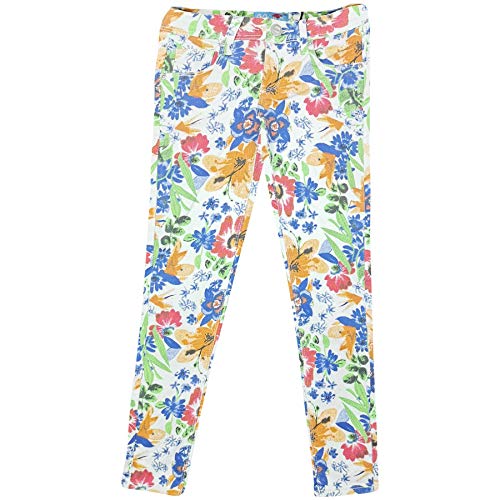 Kids Girls Stretchy Floral Print Jeans Denim Pants Trousers Jeggings 7-13 Years
