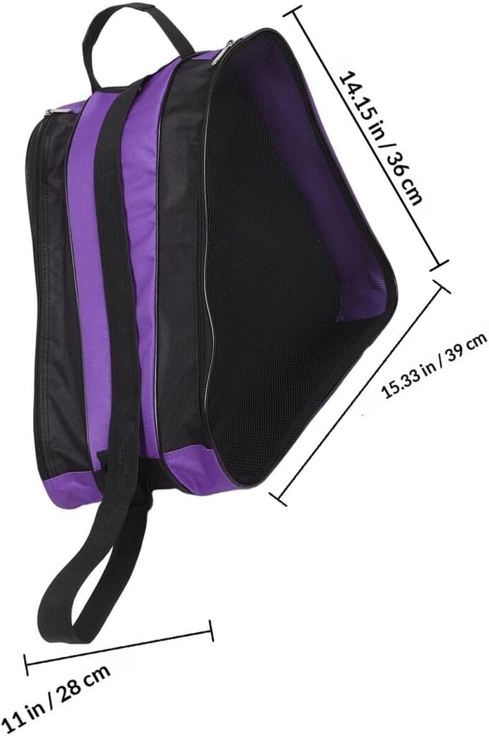 2 Pcs Roller Skate Bag and Ice Skating Shoe Storage Backpack with Breathable Material, Wear-resistant, Shoulder Strap, Suitable for Adult Skating and Travel