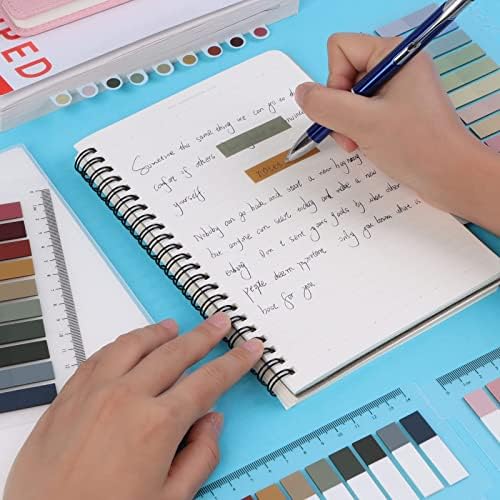 1200 Pieces Index Tabs with Ruler, Sticky Index Tabs Writable Sticky Note Marker Writable Book Tabs Pastel Page Markers for Reading Notes Book Folders Classify Files,Red