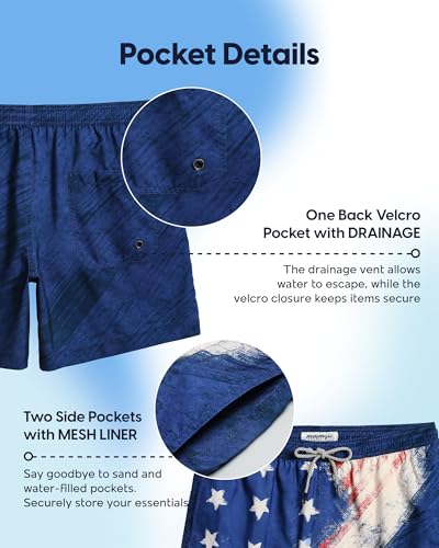 Image of maamgic Mens Swim Trunks 5 Inch with Mesh Lining, Quick Dry Mens Bathing Suit, Swim Shorts for Swimming and Beach