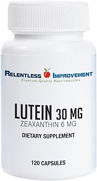 High Potency 30mg Lutein Plus 6mg Zeaxanthin 120 Vege-Capsules Natural Marigold Extract for Eye Health No Fillers 100% Active Material