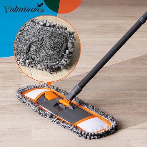 Image of Fulminare Floor Cleaning Mop with 3 Different Washable Pads and Extendable 55 inch Long Handle, Multifunction Dust Mop for Hardwood,Marble,Tile Floor Mopping