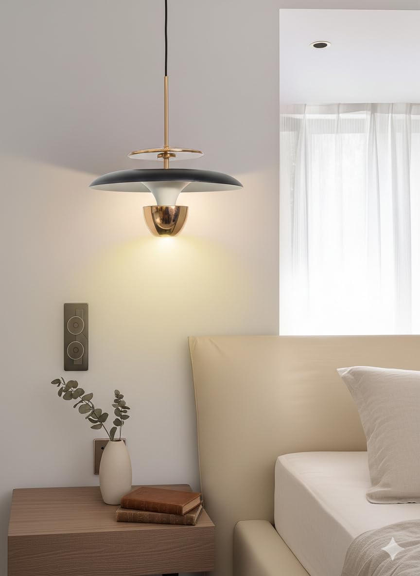 8W Modern LED Pendant Light | Luxury Hanging Ceiling Lamp with Warm White Light | Designer Indoor Light for Bedroom, Living Room & Home Décor