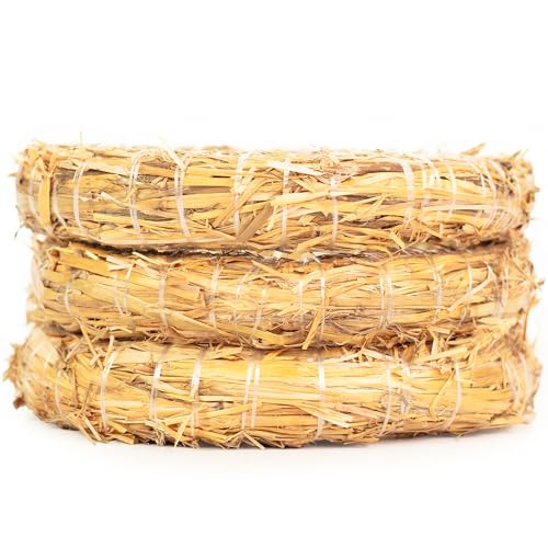 FLOWERBOX 3er Set Strohrömer, Durchmesser 20 cm, Stärke 3 cm