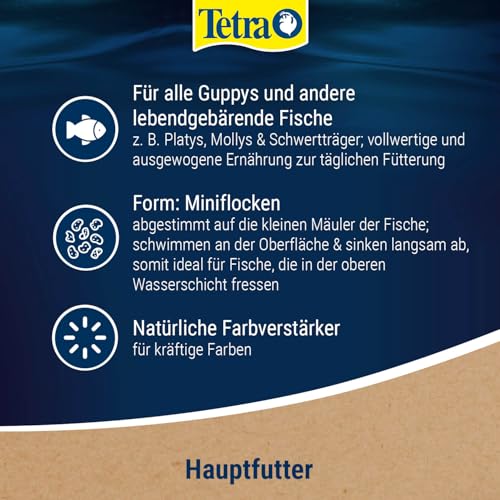 Tetra Guppy Mini Flakes - Fischfutter für alle Guppys, feines Flockenfutter für eine ausgewogene und nährstoffreiche Ernährung, 250 ml Dose – Bild 6