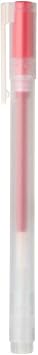MUJI - 0.38mm Red Smooth Gel Ink Ballpoint Cap Pen 10 Pieces
