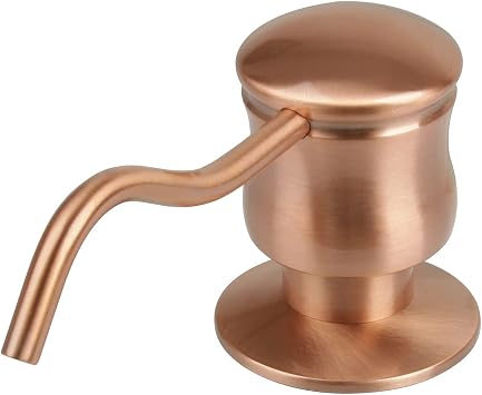Akicon Soap Dispenser for Kitchen Sink, Brass Body Refill from Top, Built in Design with Large Liquid Soap 17 OZ Bottle, Kitchen Countertop Soap Dispenser