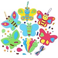 FYOJAIC 12 Ostern Basteln Kinder Schmetterlinge Bastelset, Oster Moosgummi Bastelsets, Ostern Anhänger Deko Mix & Match, Osterbasteln mit Kindern