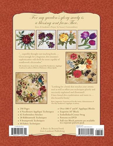 The Art of Elegant Hand Embroidery: Embellishment and Applique (Landauer) Hardcover Spiral Binding with included DVD of 124 Printable Patterns - Image 2