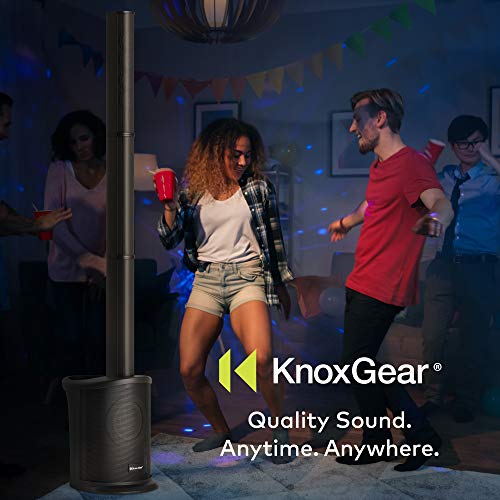 Knox Gear Line Array Speaker System Refurbished, 6.5' Column Bluetooth Speaker, Subwoofer, 2X Spacers - 4 Channel Mixer Control, Dj Speakers, Portable Pa System, Microphone Input, Guitar Amp, Usb #TOP6