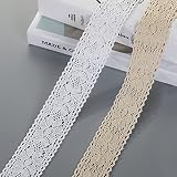 Spitzenband Vintage Weiß Beige 10m Spitze Deko Geschenkband für Hochzeit Tischdekoration Nähen DIY Handwerk.