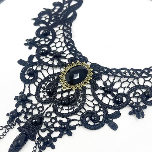 Sexy Fake Nipple Rings Nipple Noose Black Lace Choker Necklace Non-Piercing Nipple Rings Sexy Body Chain Nipple Chain for Women Clothing Accessories4