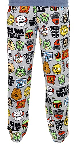 Star Wars Men's Pajama Bottom Toon Heads, Grey, Large #TOP1