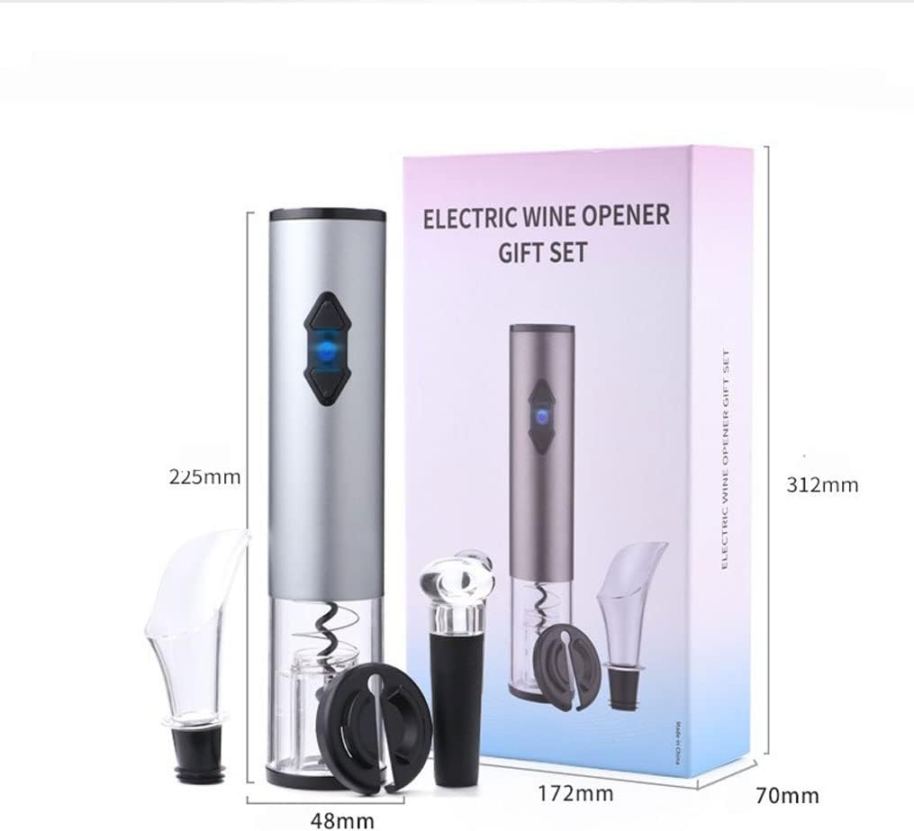4 in 1 Electric Wine Bottle Opener Set, Rechargeable Automatic Corkscrew Electronic Cordless Cork Remover Kit Includes Vacuum Pump Stopper Foil Cutter Aerator Pourer Gift for Red Wine Lover