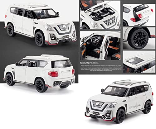 Image of Alokik Enterprise 1:24 Diecast Model Alloy Nissan Patrol Metal Pull Back Car with Sound Light, 6 Openable Doors Toy Vehicles for Kids Gift 【Colors as Per Stock】