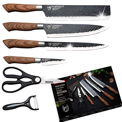 Numola 6 Piece Black Professional Chef Knife Set Sharp Kitchen Knives with Exquisit