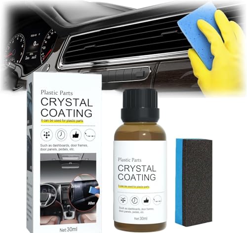 Image of KROYWEN Crystal Coating for Car and Bike Plastic Parts | 30ml PVC Restorer and Revitalizing Coating Agent | Maintenance Dashboard Plastic Cleaner Polish Shining | Pack of 2