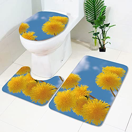 Badematten Set 3 teilig,Toilettenmatte Set,3er Badgarnitur Badezimmer Matte Set Dusch Bade Matte Vorleger Teppich 3D…