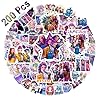 200Pcs Anime Stickers for Kids, Demon Cute Hunter Kawaii Scrapbook Decals, Waterproof Vinyl Water Bottle & Laptop Ornament, Easter Basket Stuffers, Funny Book Labels, Aesthetic Decor Gift for Girls