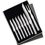Rada Cutlery Meat 8-Piece Lover’s Knife Gift Set, Silver Handles