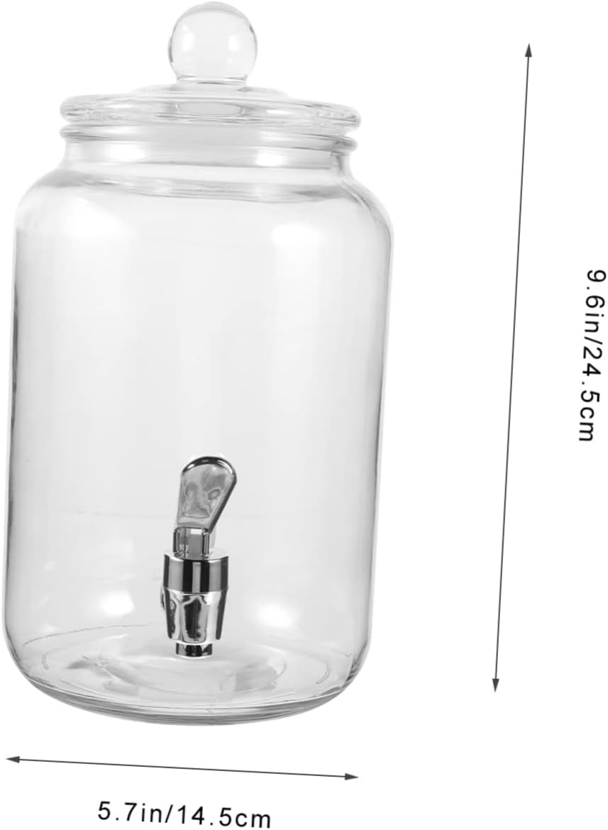 Ciieeo Soaking Wine Dispenser Jar Faucet Sealed Glass Beverage Container for Home Parties and Buffets for Juices Wines and Cold Drinks