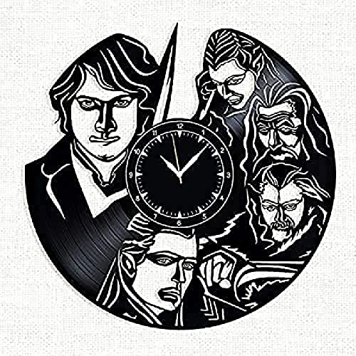 Horloge Murale Le Seigneur des Anneaux Hobbit Vinyle Horloge Murale Disque Vinyle Rétro Horloge Murale Anniversaire Nouvel an Noël Cadeau d'anniversaire Personnalité Design Créatif pour Cover