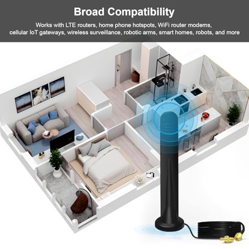 SIGANDG 2 PCS 5G Antenna Outdoor WIFI Antenna,Magnetic Base LTE Antenna for Indoor Outdoor,15DBI Omnidirectional,With SMA TS9 Connector,with 3-M Cable for 3G/4G/5G/GSM/GPRS Router - Image 4