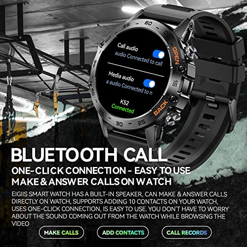 Military Smart Watch For Men Make/Answer Calls Rugged Tactical Smartwatch Compatible With Android Iphone Samsung 1.39" Hd Screen Heart Rate Sleep Monitor Watch 108 Sports Modes Fitness Tracker #TOP1