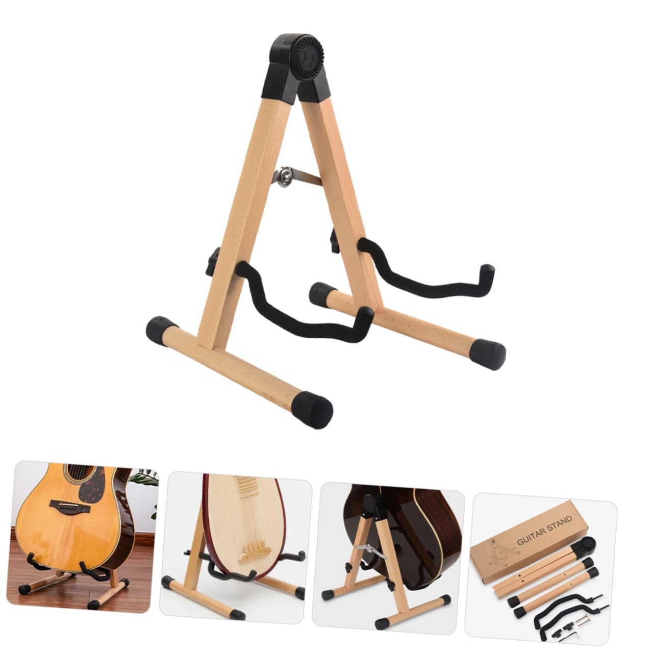 ibasenice Portachiara in Legno Supporto Per Chitarra Pieghevole Stand Per Chitarra Adatto Per Chitarre Acustiche Classiche Ed Elettriche