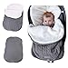 Manta para bebé recién nacido, gruesa y cálida manta de punto más terciopelo, saco de dormir de forro polar para bebé o niño (gris)