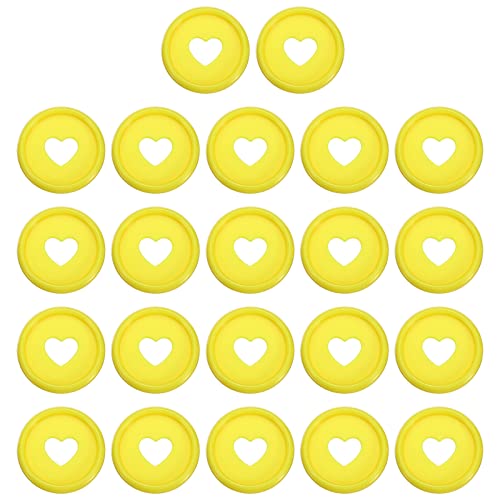 PATIKIL 24mm Plastic Book Binding Discs, 22 Pack Discbound Expansion Discs Heart Binder Rings for DIY Notebook Planner, Yellow