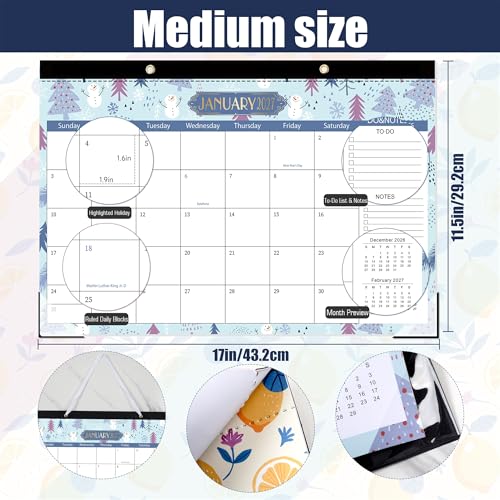 Image of GuassLee Desk Calendar 2026-2027, Desk Top Calendar from Jun. 2026 to Dec. 2027, 17 inch x 11.5 inch Large School Year Desk Wall Calendar with To-Do List and Notes for Office School Home Teacher Planning