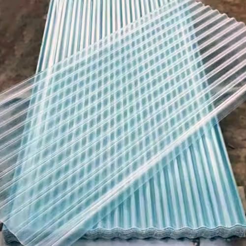 Fogli Pretagliati di Vetroresina Ondulata,Pannelli da Tetto Trasparente,Copertura Tettoia Isolanti,Sostituzione di Lastra per Copertur per Serre di Garage,Spessore 1,5mm (0.9x0.7m/35x27in,4 Pcs)
