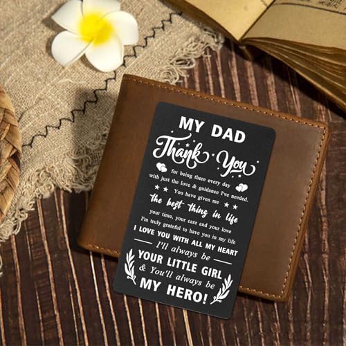 Dad Birthday Card from Daughter, I Love My Daddy Wallet Card, Daddy Gifts from Daughter, Dad I Will Always Be Your Little Girl4