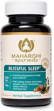 Maharishi Ayurveda Blissful Sleep 60 Tablets Ayurvedic Herbal Blend with Ashwagandha, Jatamansi & Indian Valerian Promotes Falling Asleep Naturally & A Restful Nights Sleep.*