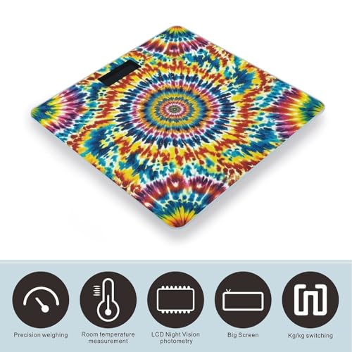 Balanza Digital de Baño Tie Dye con Pantalla LCD miniatura 3
