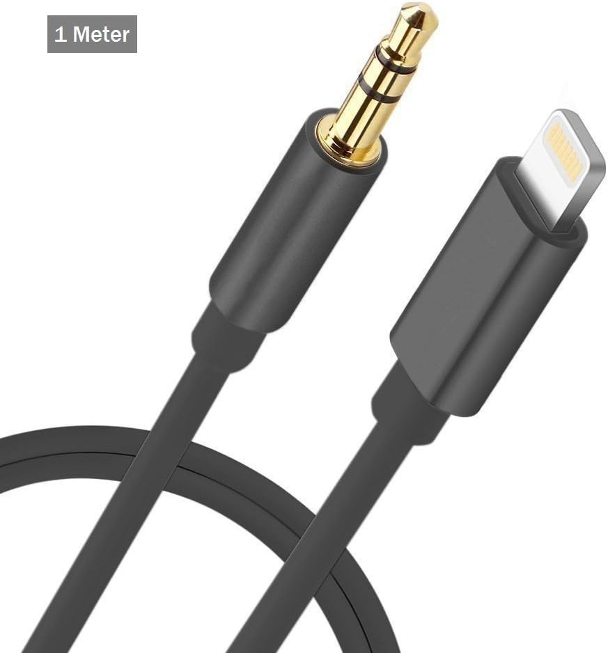 iPhone 7 Car Aux Cable Lightning to 3.5mm Male Aux Audio Cable, 3.3ft / 1M Lightning to Male 3.5mm Auxiliary Audio Stereo Cord for iPhone 7 / 7 plus