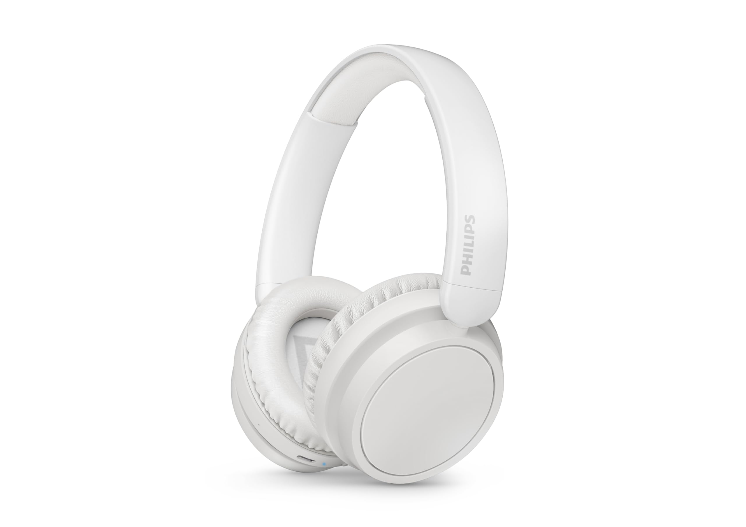 Philips TAH5219WT/00 Cuffie Bluetooth Wireless On‑Ear Leggere – Fino a 65 ore di autonomia, suono naturale, chiamate nitide, bassi dinamici, ricarica USB‑C 2 ore, custodia morbida – Bianco