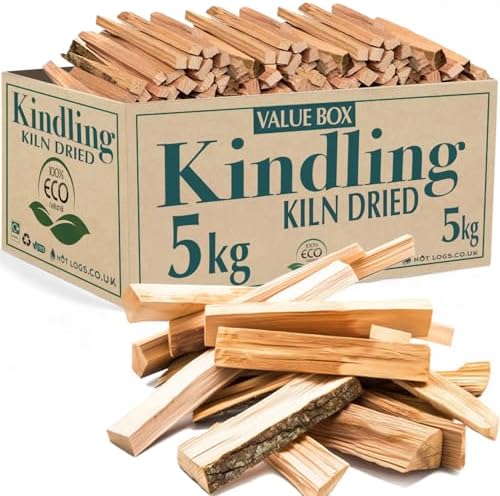 5kg Kiln Dried Kindling Wood - 5KG Bumper Box Pack of Natural Fir...